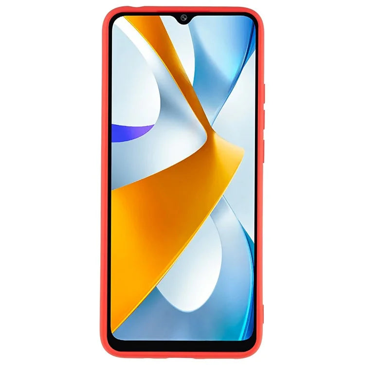 For Xiaomi Poco C40 4G Liquid Silicone Texture Phone Case 2.0mm Thick TPU Arc Edge Shock Absorption Cover
