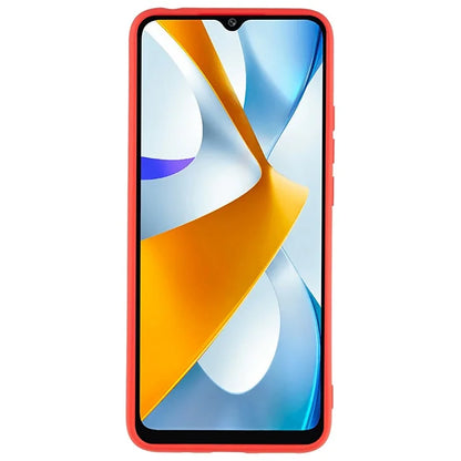 For Xiaomi Poco C40 4G Liquid Silicone Texture Phone Case 2.0mm Thick TPU Arc Edge Shock Absorption Cover
