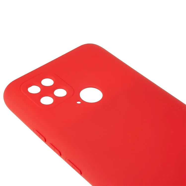For Xiaomi Poco C40 4G Liquid Silicone Texture Phone Case 2.0mm Thick TPU Arc Edge Shock Absorption Cover