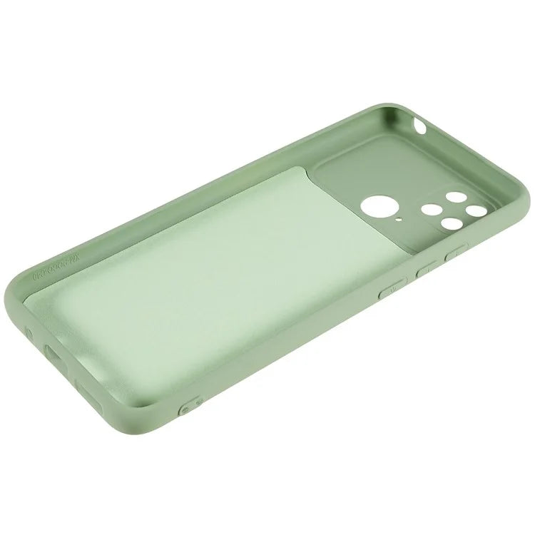 For Xiaomi Poco C40 4G Liquid Silicone Texture Phone Case 2.0mm Thick TPU Arc Edge Shock Absorption Cover