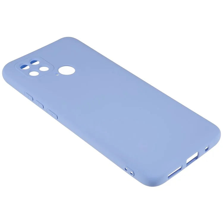 For Xiaomi Poco C40 4G Liquid Silicone Texture Phone Case 2.0mm Thick TPU Arc Edge Shock Absorption Cover