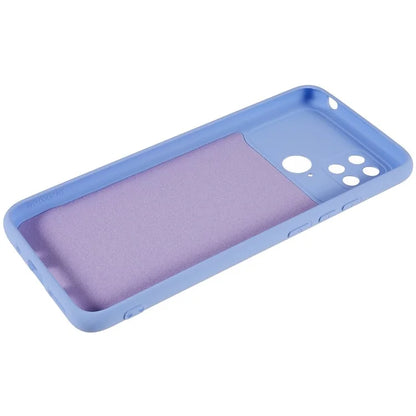 For Xiaomi Poco C40 4G Liquid Silicone Texture Phone Case 2.0mm Thick TPU Arc Edge Shock Absorption Cover