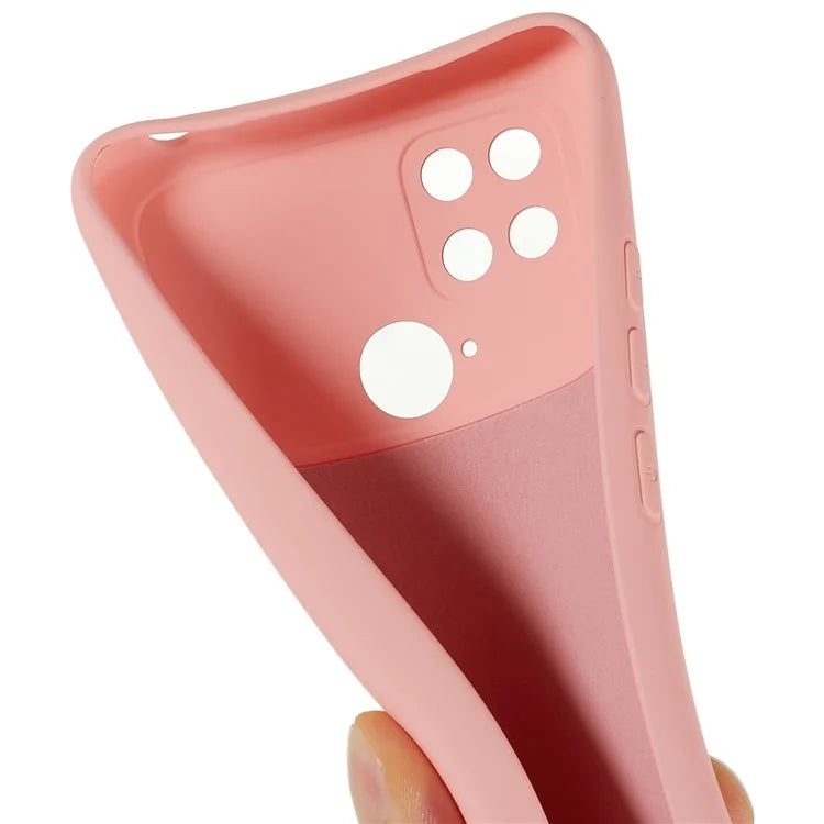For Xiaomi Poco C40 4G Liquid Silicone Texture Phone Case 2.0mm Thick TPU Arc Edge Shock Absorption Cover