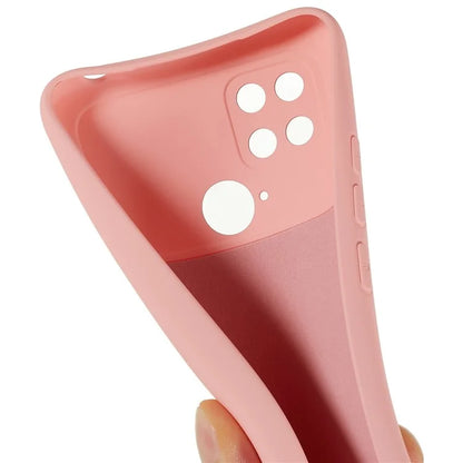 For Xiaomi Poco C40 4G Liquid Silicone Texture Phone Case 2.0mm Thick TPU Arc Edge Shock Absorption Cover