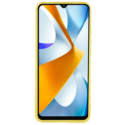 For Xiaomi Poco C40 4G Liquid Silicone Texture Phone Case 2.0mm Thick TPU Arc Edge Shock Absorption Cover