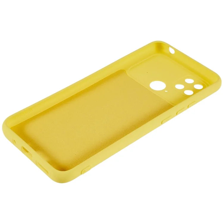 For Xiaomi Poco C40 4G Liquid Silicone Texture Phone Case 2.0mm Thick TPU Arc Edge Shock Absorption Cover
