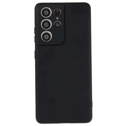 For Samsung Galaxy S21 Ultra 5G Soft TPU Phone Case Liquid Silicone Texture Arc Edge 2.0mm Thick Anti-Scratch Cover