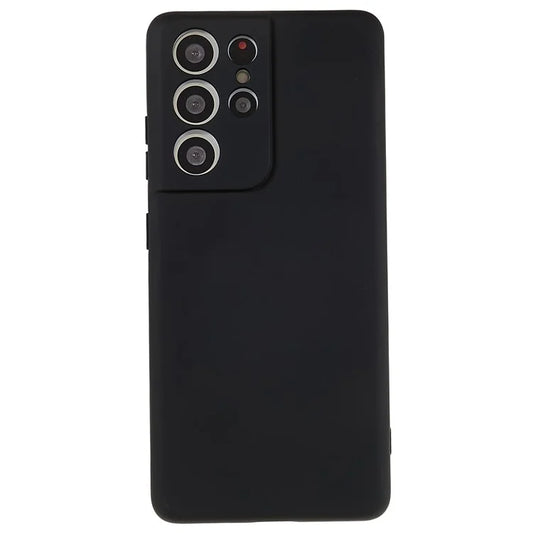 For Samsung Galaxy S21 Ultra 5G Soft TPU Phone Case Liquid Silicone Texture Arc Edge 2.0mm Thick Anti-Scratch Cover