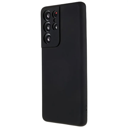 For Samsung Galaxy S21 Ultra 5G Soft TPU Phone Case Liquid Silicone Texture Arc Edge 2.0mm Thick Anti-Scratch Cover