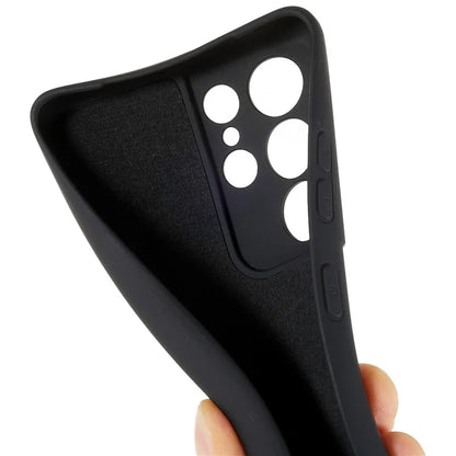 For Samsung Galaxy S21 Ultra 5G Soft TPU Phone Case Liquid Silicone Texture Arc Edge 2.0mm Thick Anti-Scratch Cover