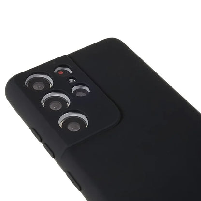 For Samsung Galaxy S21 Ultra 5G Soft TPU Phone Case Liquid Silicone Texture Arc Edge 2.0mm Thick Anti-Scratch Cover