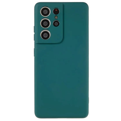 For Samsung Galaxy S21 Ultra 5G Soft TPU Phone Case Liquid Silicone Texture Arc Edge 2.0mm Thick Anti-Scratch Cover