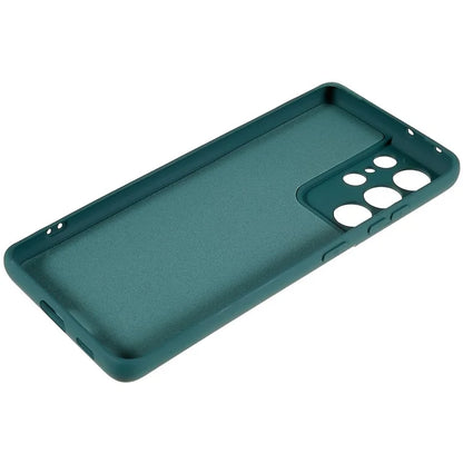 For Samsung Galaxy S21 Ultra 5G Soft TPU Phone Case Liquid Silicone Texture Arc Edge 2.0mm Thick Anti-Scratch Cover