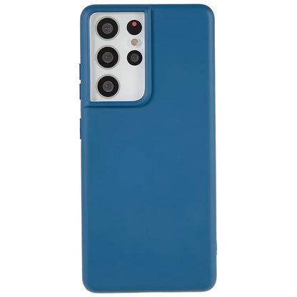 For Samsung Galaxy S21 Ultra 5G Soft TPU Phone Case Liquid Silicone Texture Arc Edge 2.0mm Thick Anti-Scratch Cover