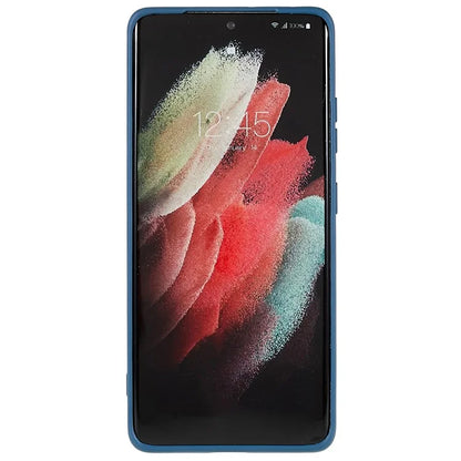 For Samsung Galaxy S21 Ultra 5G Soft TPU Phone Case Liquid Silicone Texture Arc Edge 2.0mm Thick Anti-Scratch Cover