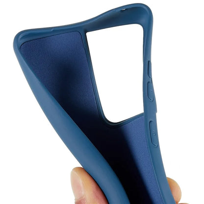 For Samsung Galaxy S21 Ultra 5G Soft TPU Phone Case Liquid Silicone Texture Arc Edge 2.0mm Thick Anti-Scratch Cover