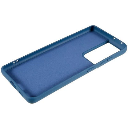 For Samsung Galaxy S21 Ultra 5G Soft TPU Phone Case Liquid Silicone Texture Arc Edge 2.0mm Thick Anti-Scratch Cover