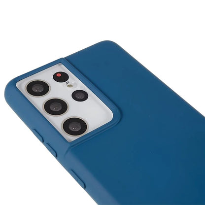 For Samsung Galaxy S21 Ultra 5G Soft TPU Phone Case Liquid Silicone Texture Arc Edge 2.0mm Thick Anti-Scratch Cover