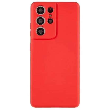 For Samsung Galaxy S21 Ultra 5G Soft TPU Phone Case Liquid Silicone Texture Arc Edge 2.0mm Thick Anti-Scratch Cover