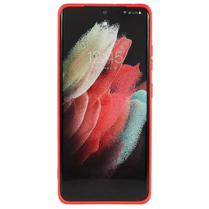 For Samsung Galaxy S21 Ultra 5G Soft TPU Phone Case Liquid Silicone Texture Arc Edge 2.0mm Thick Anti-Scratch Cover