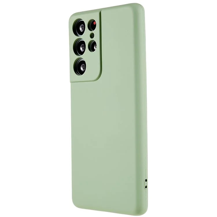 For Samsung Galaxy S21 Ultra 5G Soft TPU Phone Case Liquid Silicone Texture Arc Edge 2.0mm Thick Anti-Scratch Cover