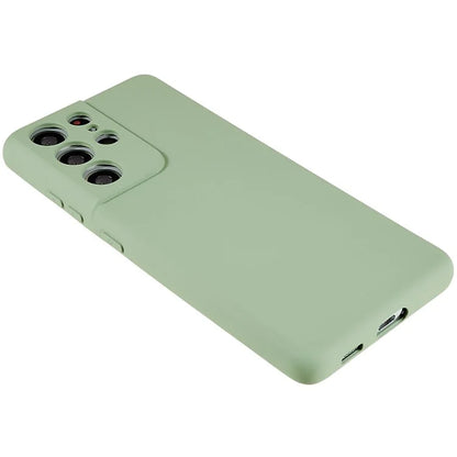 For Samsung Galaxy S21 Ultra 5G Soft TPU Phone Case Liquid Silicone Texture Arc Edge 2.0mm Thick Anti-Scratch Cover
