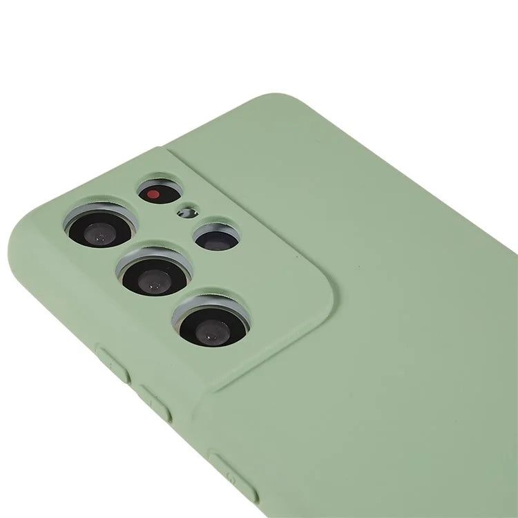For Samsung Galaxy S21 Ultra 5G Soft TPU Phone Case Liquid Silicone Texture Arc Edge 2.0mm Thick Anti-Scratch Cover