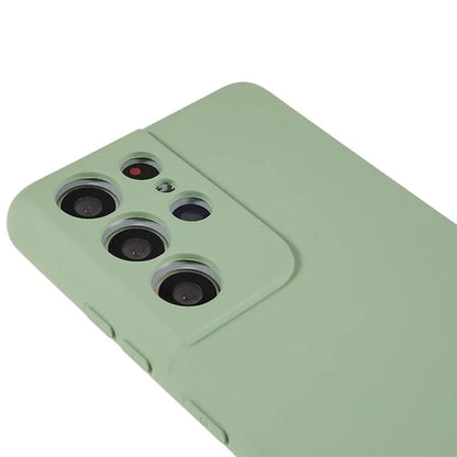 For Samsung Galaxy S21 Ultra 5G Soft TPU Phone Case Liquid Silicone Texture Arc Edge 2.0mm Thick Anti-Scratch Cover