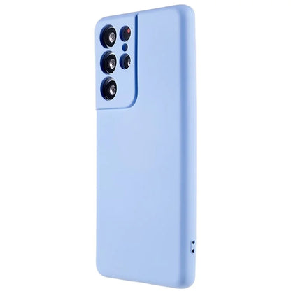 For Samsung Galaxy S21 Ultra 5G Soft TPU Phone Case Liquid Silicone Texture Arc Edge 2.0mm Thick Anti-Scratch Cover
