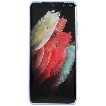 For Samsung Galaxy S21 Ultra 5G Soft TPU Phone Case Liquid Silicone Texture Arc Edge 2.0mm Thick Anti-Scratch Cover