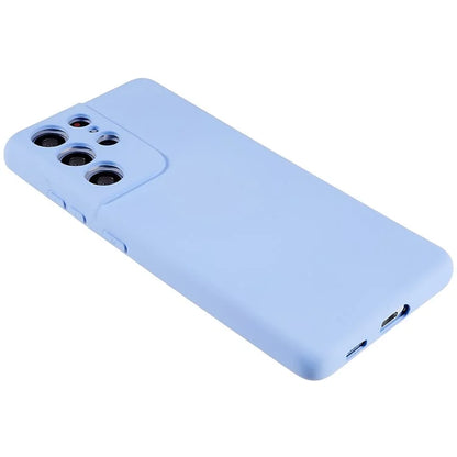For Samsung Galaxy S21 Ultra 5G Soft TPU Phone Case Liquid Silicone Texture Arc Edge 2.0mm Thick Anti-Scratch Cover