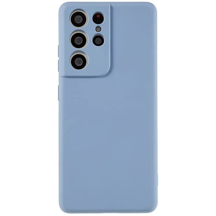 For Samsung Galaxy S21 Ultra 5G Soft TPU Phone Case Liquid Silicone Texture Arc Edge 2.0mm Thick Anti-Scratch Cover