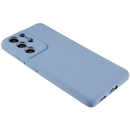 For Samsung Galaxy S21 Ultra 5G Soft TPU Phone Case Liquid Silicone Texture Arc Edge 2.0mm Thick Anti-Scratch Cover