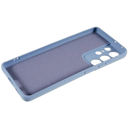 For Samsung Galaxy S21 Ultra 5G Soft TPU Phone Case Liquid Silicone Texture Arc Edge 2.0mm Thick Anti-Scratch Cover