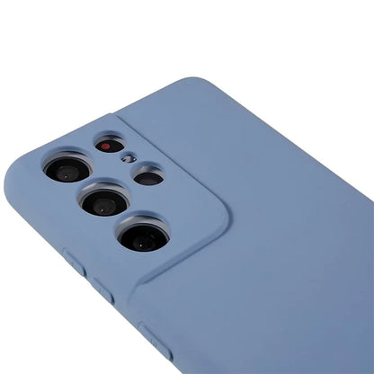 For Samsung Galaxy S21 Ultra 5G Soft TPU Phone Case Liquid Silicone Texture Arc Edge 2.0mm Thick Anti-Scratch Cover