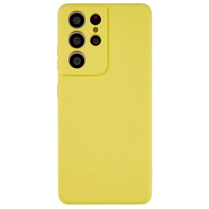 For Samsung Galaxy S21 Ultra 5G Soft TPU Phone Case Liquid Silicone Texture Arc Edge 2.0mm Thick Anti-Scratch Cover
