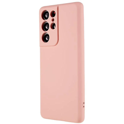 For Samsung Galaxy S21 Ultra 5G Soft TPU Phone Case Liquid Silicone Texture Arc Edge 2.0mm Thick Anti-Scratch Cover