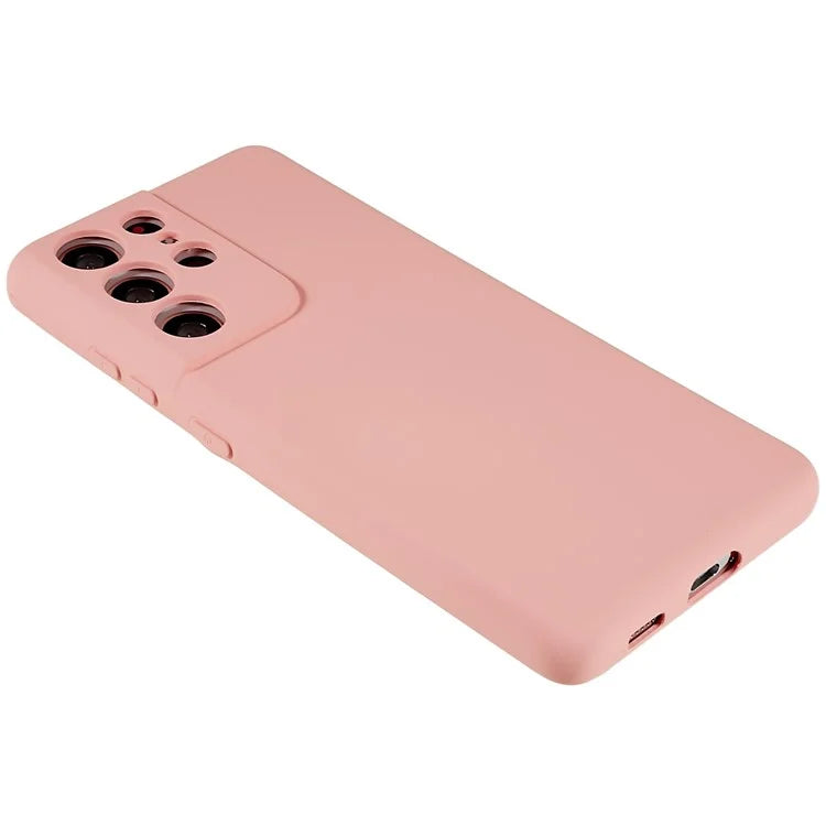For Samsung Galaxy S21 Ultra 5G Soft TPU Phone Case Liquid Silicone Texture Arc Edge 2.0mm Thick Anti-Scratch Cover