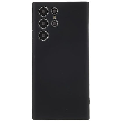 For Samsung Galaxy S22 Ultra 5G TPU Shock-Absorption Flexible Phone Case Liquid Silicone Texture 2.0mm Thick Arc Edge Camera Protection Cover