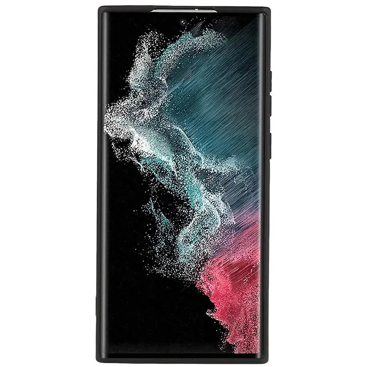 For Samsung Galaxy S22 Ultra 5G TPU Shock-Absorption Flexible Phone Case Liquid Silicone Texture 2.0mm Thick Arc Edge Camera Protection Cover