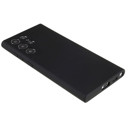 For Samsung Galaxy S22 Ultra 5G TPU Shock-Absorption Flexible Phone Case Liquid Silicone Texture 2.0mm Thick Arc Edge Camera Protection Cover