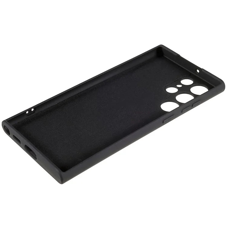 For Samsung Galaxy S22 Ultra 5G TPU Shock-Absorption Flexible Phone Case Liquid Silicone Texture 2.0mm Thick Arc Edge Camera Protection Cover