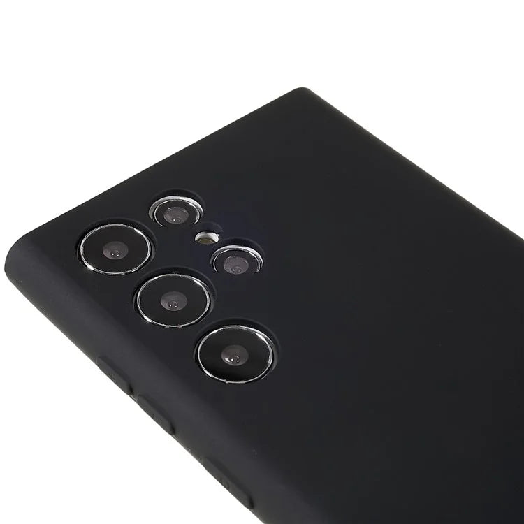 For Samsung Galaxy S22 Ultra 5G TPU Shock-Absorption Flexible Phone Case Liquid Silicone Texture 2.0mm Thick Arc Edge Camera Protection Cover