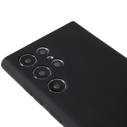 For Samsung Galaxy S22 Ultra 5G TPU Shock-Absorption Flexible Phone Case Liquid Silicone Texture 2.0mm Thick Arc Edge Camera Protection Cover