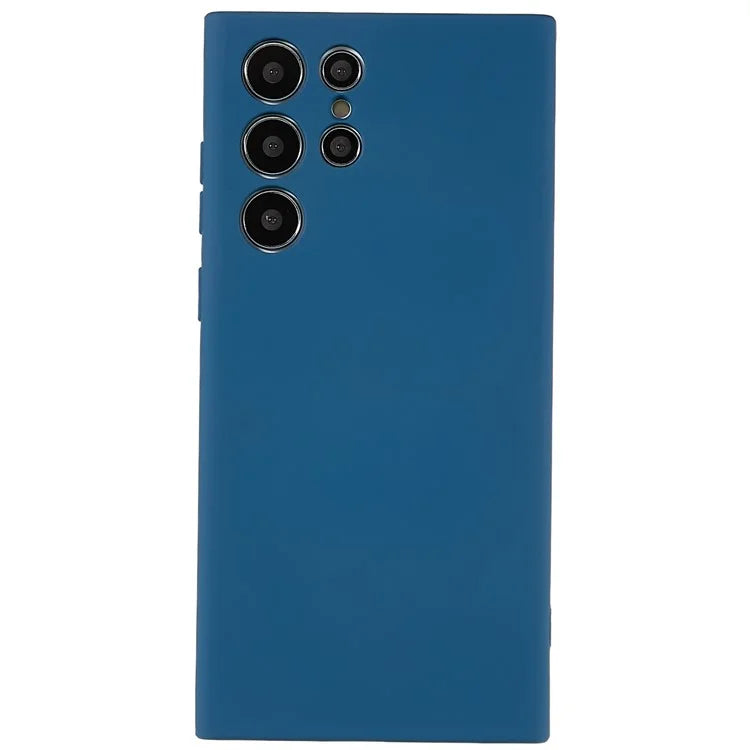 For Samsung Galaxy S22 Ultra 5G TPU Shock-Absorption Flexible Phone Case Liquid Silicone Texture 2.0mm Thick Arc Edge Camera Protection Cover
