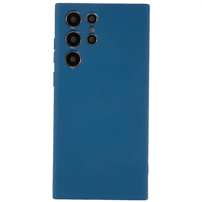 For Samsung Galaxy S22 Ultra 5G TPU Shock-Absorption Flexible Phone Case Liquid Silicone Texture 2.0mm Thick Arc Edge Camera Protection Cover