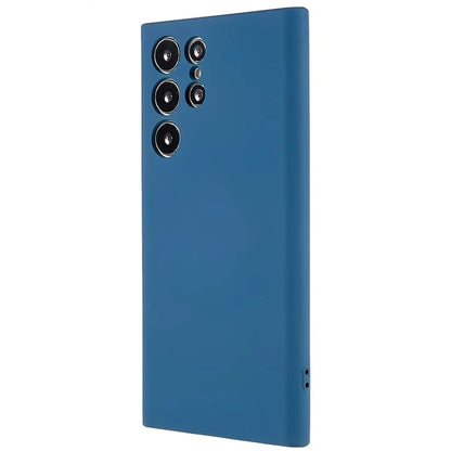 For Samsung Galaxy S22 Ultra 5G TPU Shock-Absorption Flexible Phone Case Liquid Silicone Texture 2.0mm Thick Arc Edge Camera Protection Cover