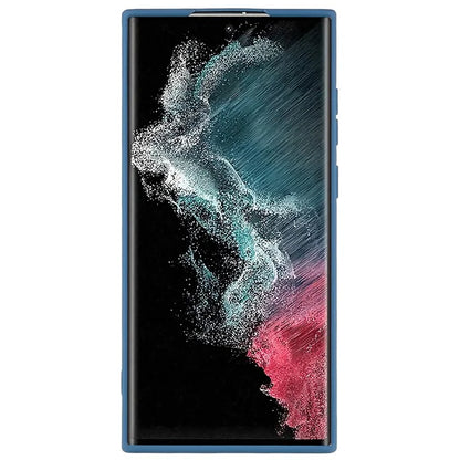 For Samsung Galaxy S22 Ultra 5G TPU Shock-Absorption Flexible Phone Case Liquid Silicone Texture 2.0mm Thick Arc Edge Camera Protection Cover