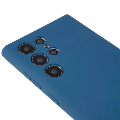 For Samsung Galaxy S22 Ultra 5G TPU Shock-Absorption Flexible Phone Case Liquid Silicone Texture 2.0mm Thick Arc Edge Camera Protection Cover