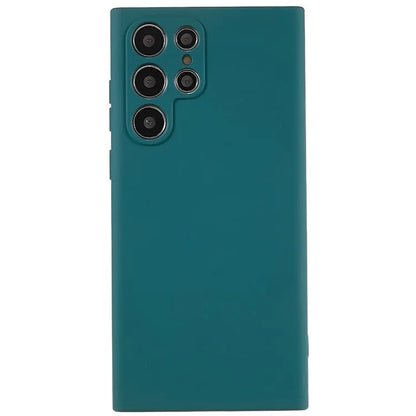 For Samsung Galaxy S22 Ultra 5G TPU Shock-Absorption Flexible Phone Case Liquid Silicone Texture 2.0mm Thick Arc Edge Camera Protection Cover